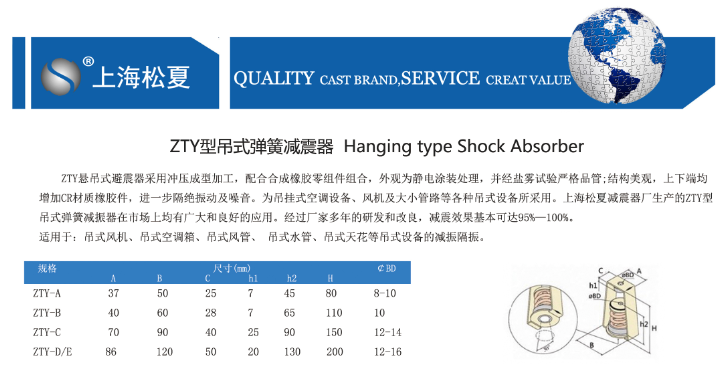 ZTY型吊式彈簧減震器結(jié)構(gòu)圖